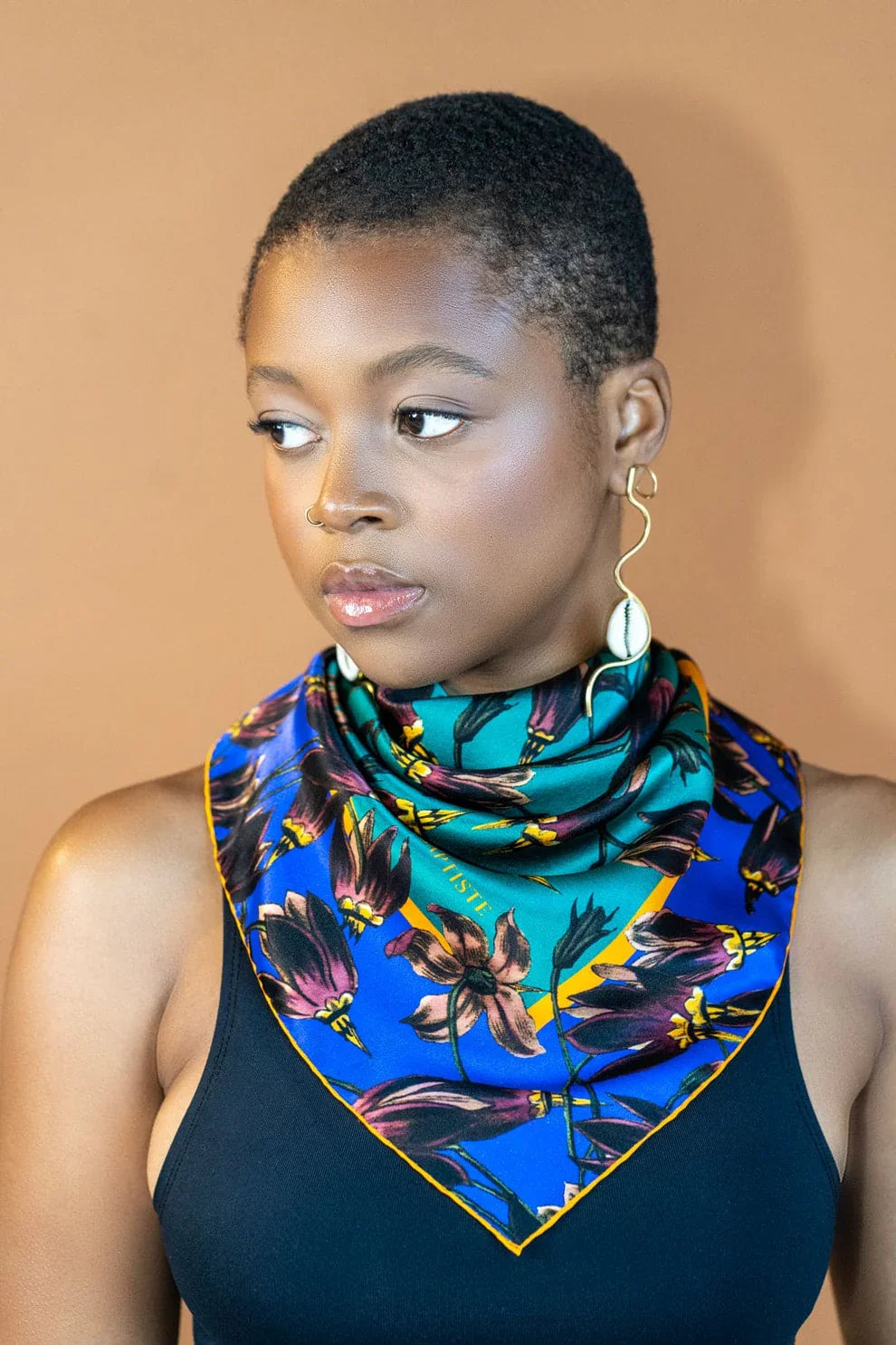 Cowrie Shell Recycled Brass Statement Earrings