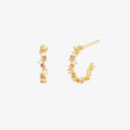 Pastel cubic semi-hoop earrings