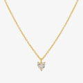 Plain heart cubic pendant necklace