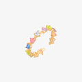 Rainbow heart gemstone ring