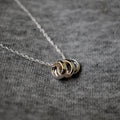 Triple unity sterling silver necklace